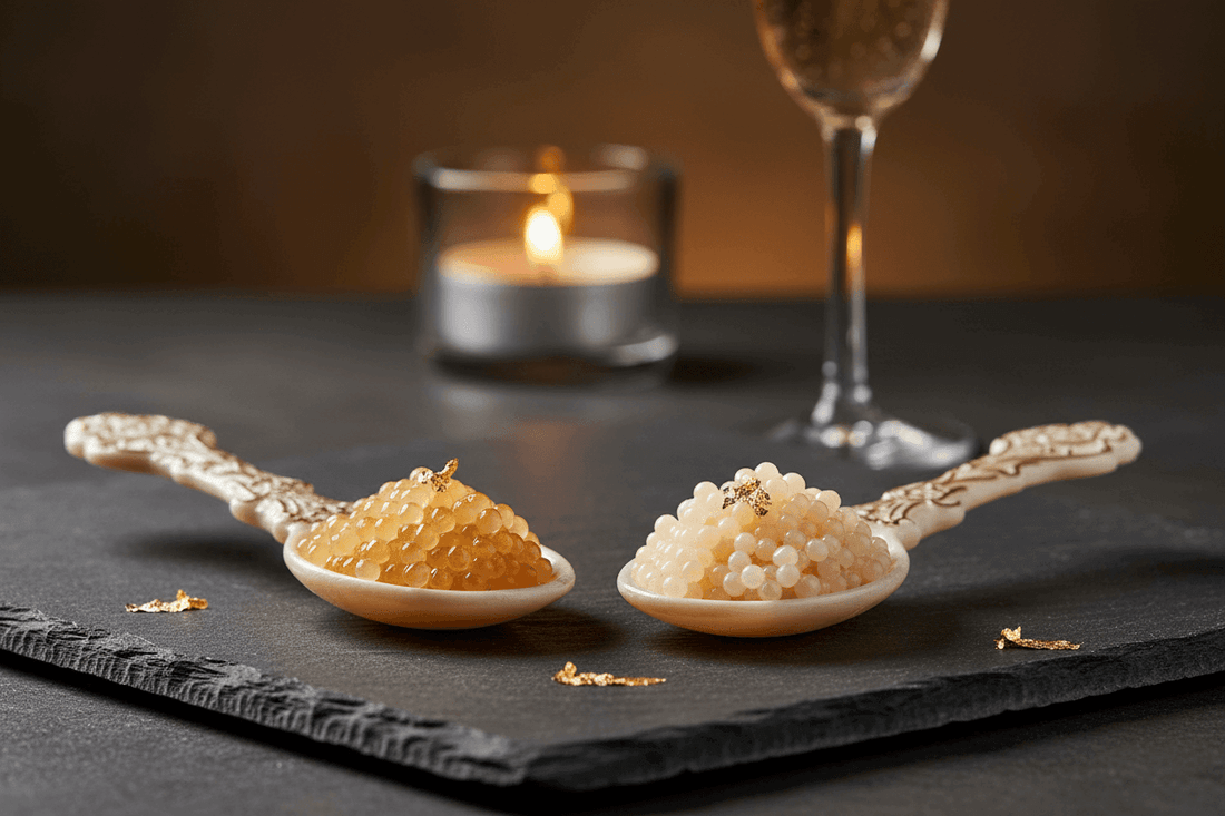 Albino Sturgeon and Almas Caviar Lets Indulge - Wine Drop Cookery LLC