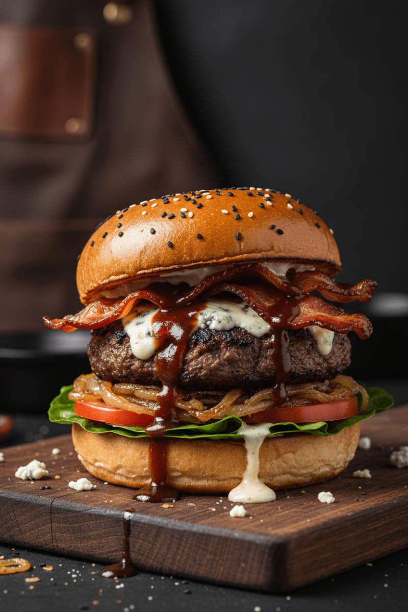 Make a Bacon BBQ Blue Cheese Burger