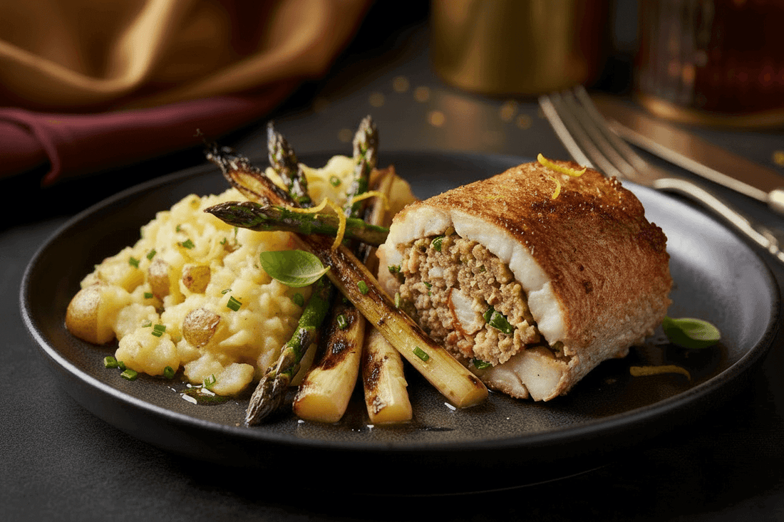 Basil Crawfish Stuffed Red Snapper Recipe - Wine Drop Cookery LLC