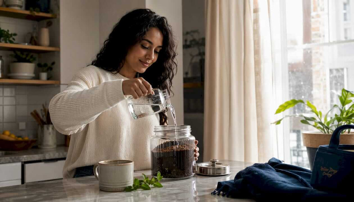 Cold Brew at Home Easy Concentrate Recipe for Beginners - Wine Drop Cookery LLC