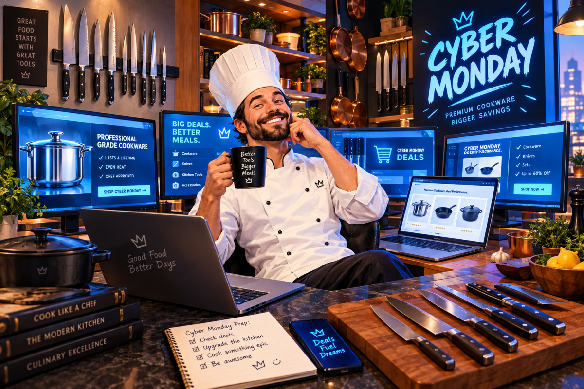 Cyber Monday knife set deals at Wine Drop Cookery, From Starter Block to Damascus Roll