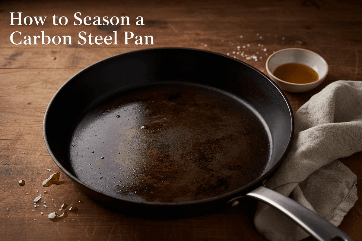 How to Season a Carbon Steel Pan - Wine Drop Cookery LLC