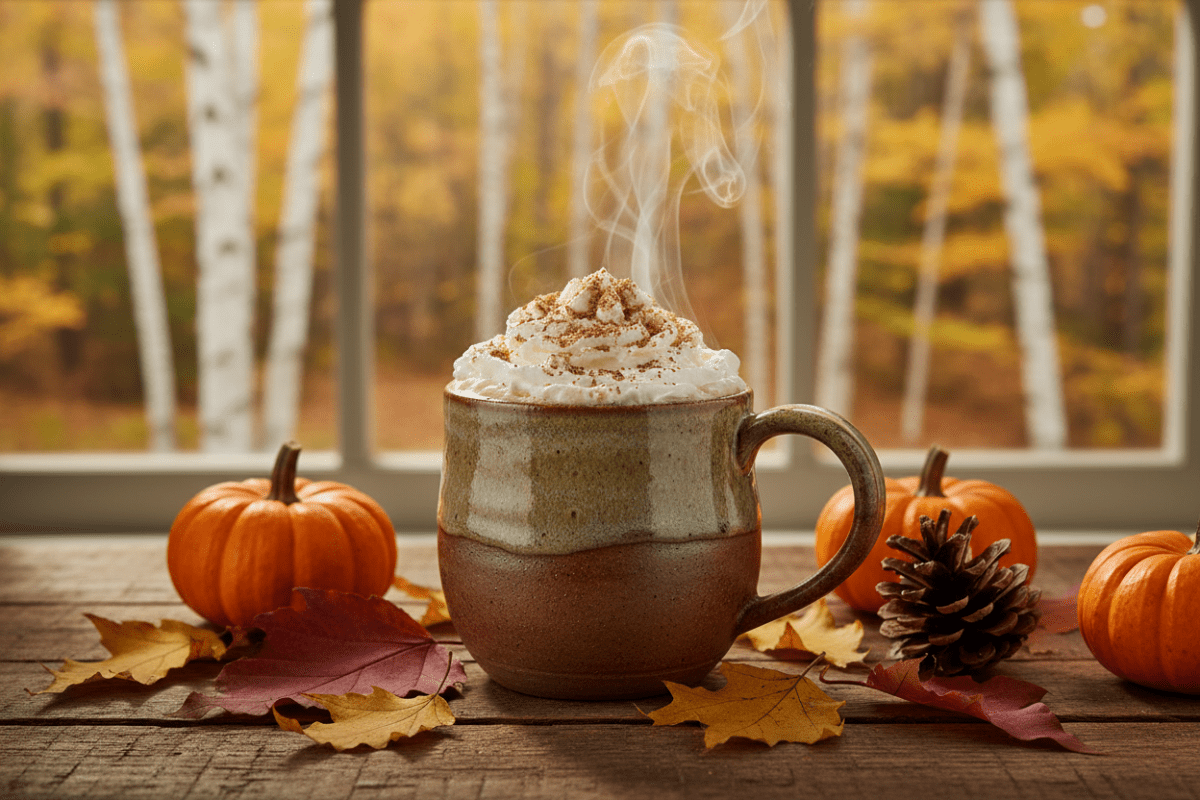 Simple Homemade Pumpkin Spice Latte for a Northern New Hampshire Fall