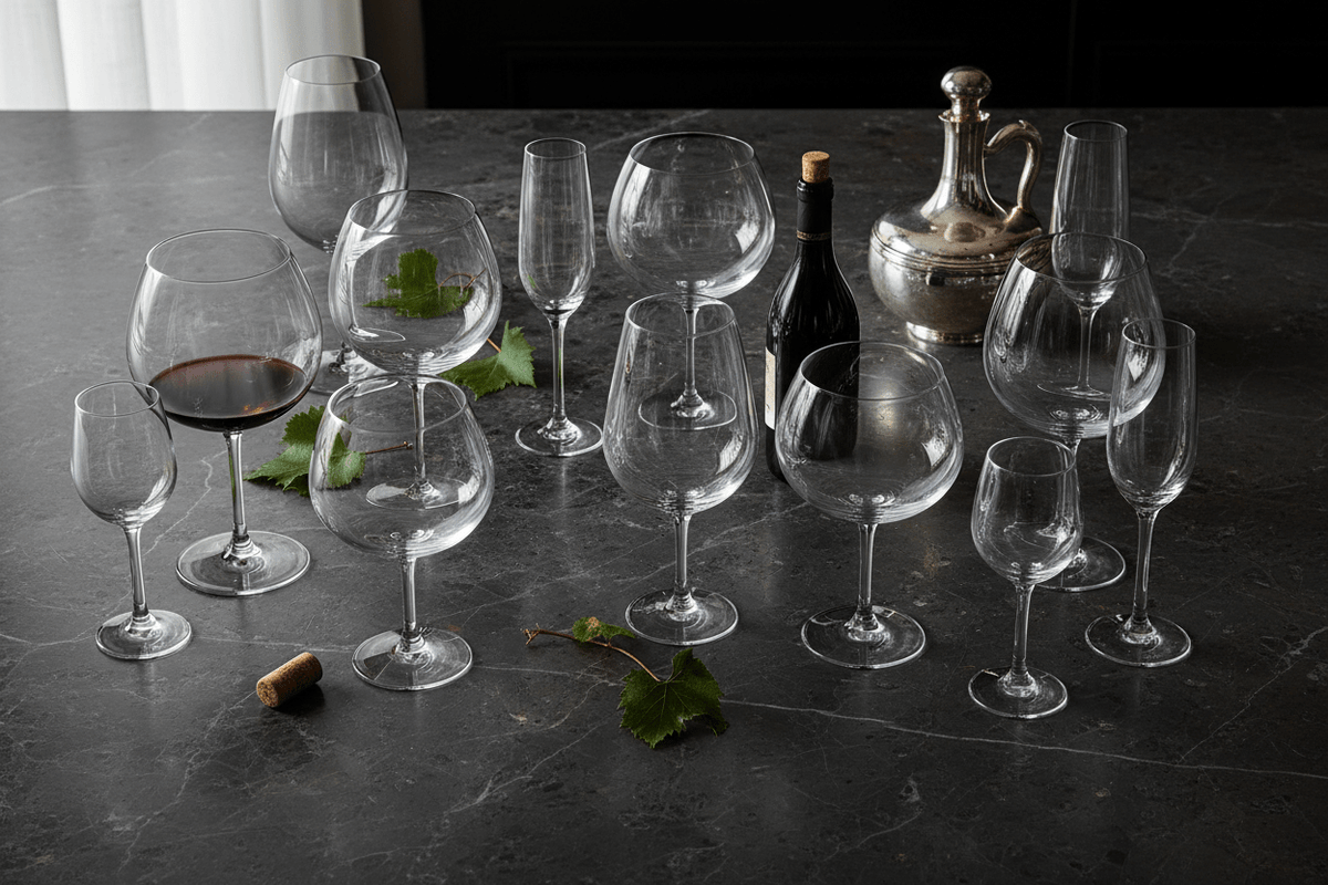 Wine Glasses and Bar Glassware - Wine Drop Cookery LLC