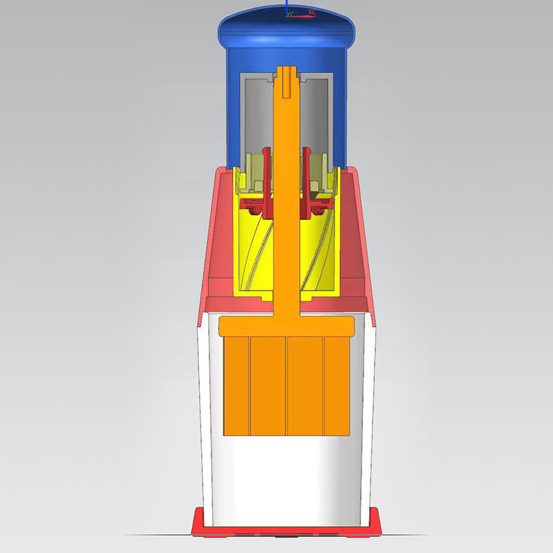 Manual Garlic Chopper, Stainless Steel, Press-Down Plunger, cutaway diagram of the press - Wine Drop Cookery LLC