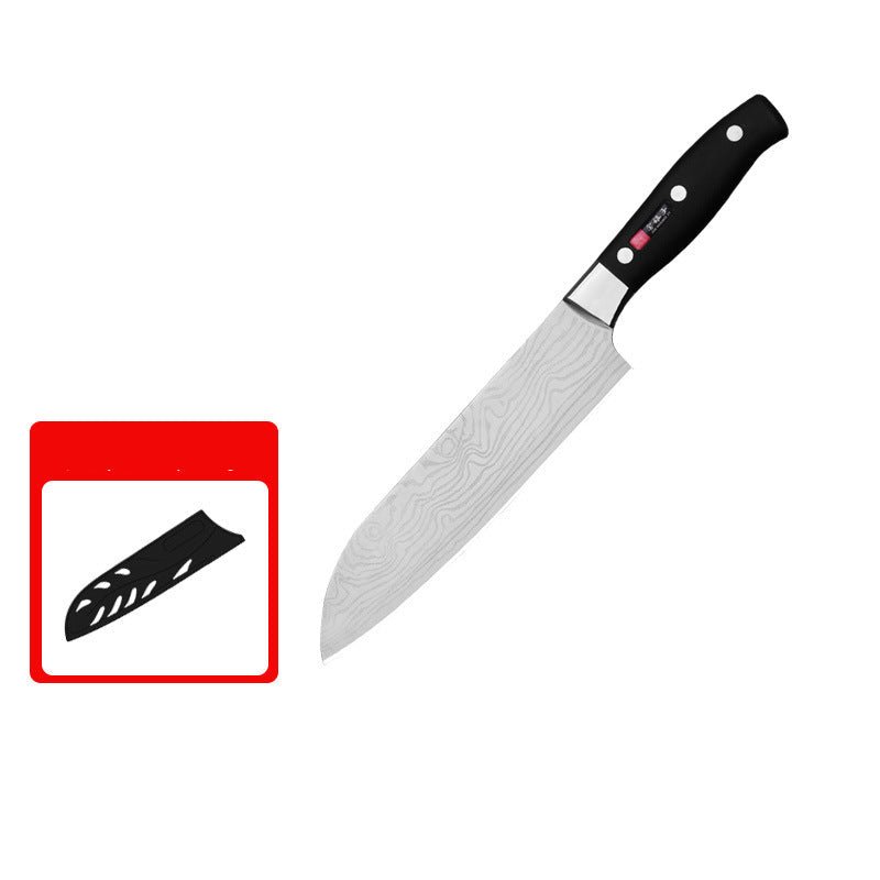Stainless Steel Santoku Chef Knife, 16 cm Blade, Six Styles, Patterned style - Wine Drop Cookery LLC