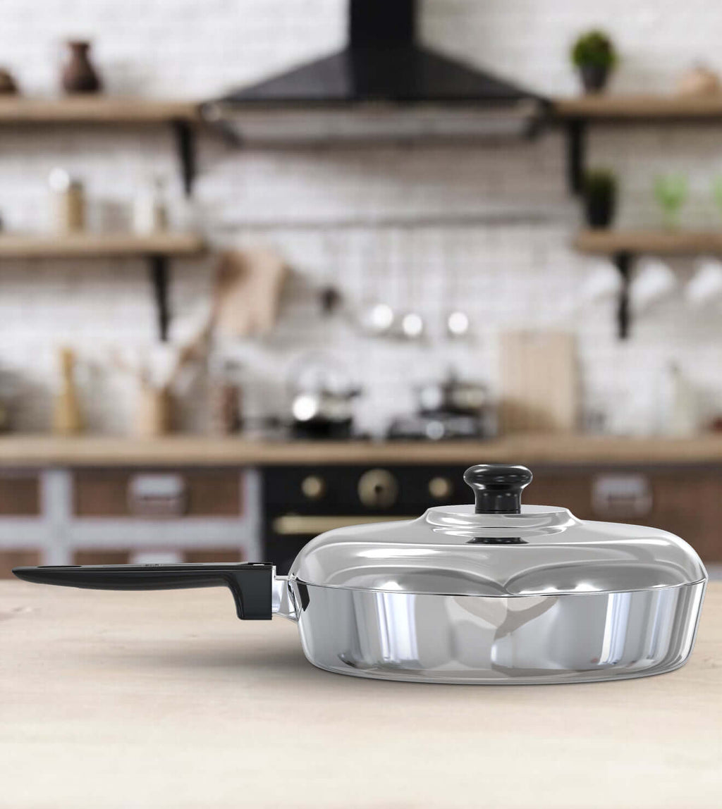 10 Inch Sauté Pan with Lid Set - Wine Drop Cookery LLC