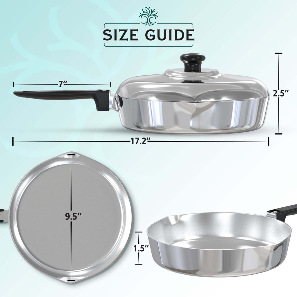 10 Inch Sauté Pan with Lid Set - Wine Drop Cookery LLC
