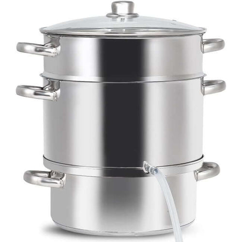 11 Quart Stainless Steel Steamer Fruit Vegetable Juicer - Wine Drop Cookery LLC