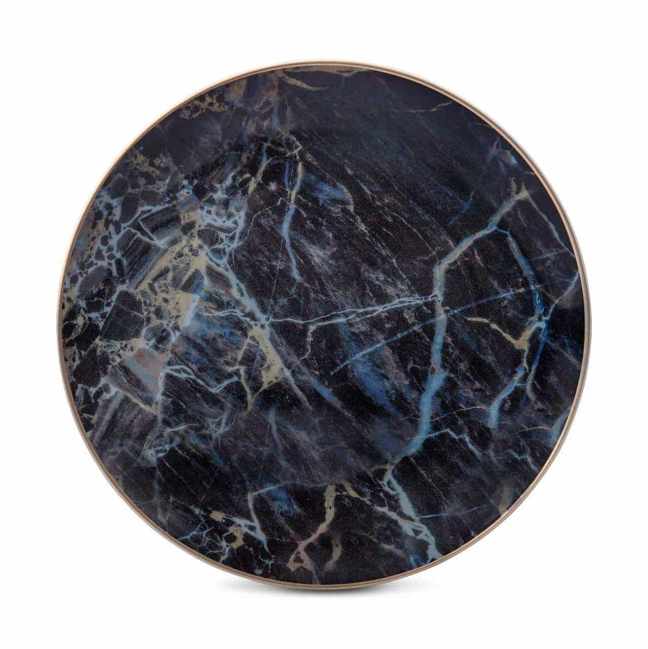 Black Marble Accent Salad Plate-Set of 4 - Wine Drop Cookery