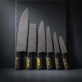 13-Inch Damascus Chef Knife, Pakkawood Handle with Sheath - Wine Drop Cookery LLC