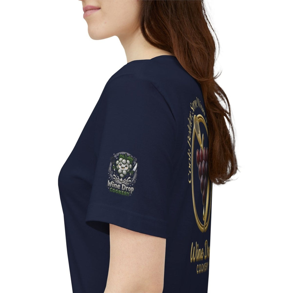 Wine Drop Cookery Grape and Wine Logo T-Shirt