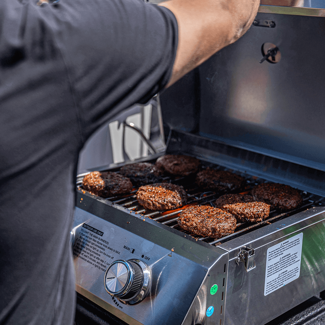 13742 | Stainless Tabletop Propane Gas Grill - Wine Drop Cookery