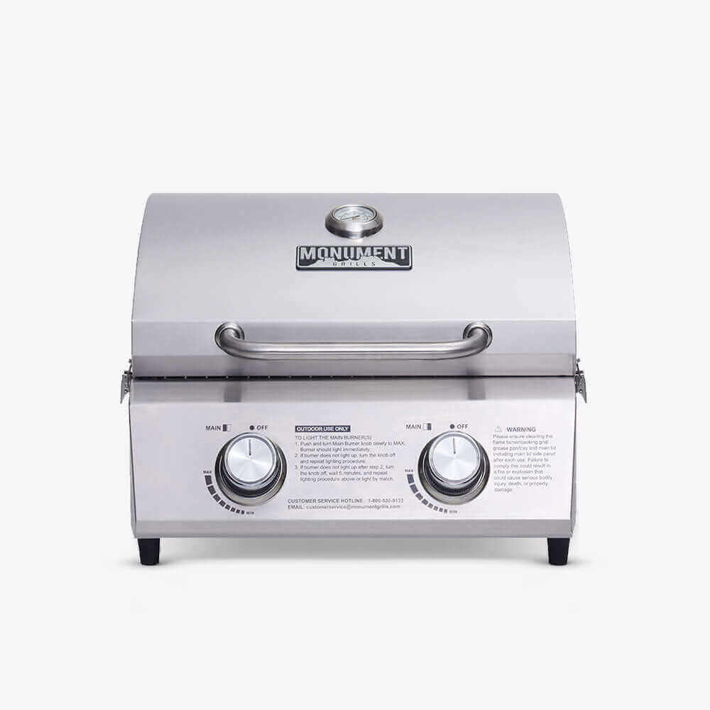 13742 | Stainless Tabletop Propane Gas Grill - Wine Drop Cookery