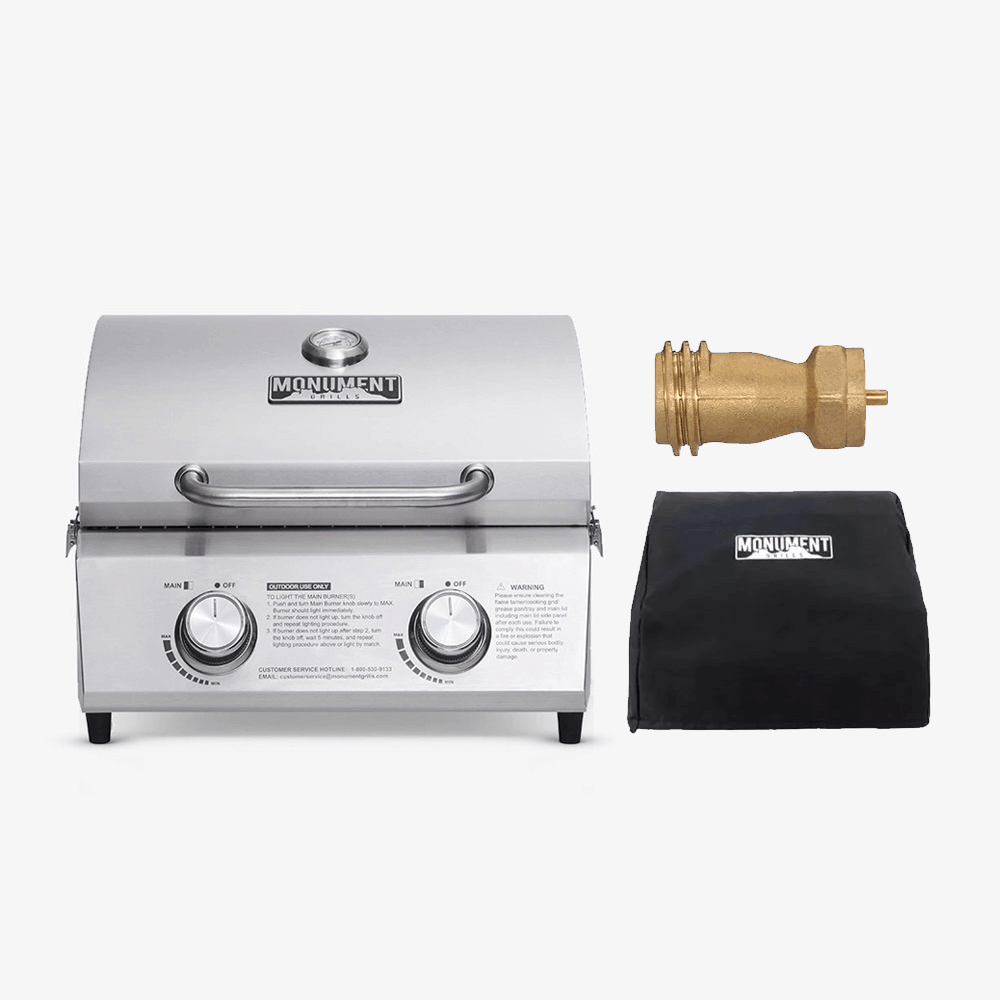 13742 | Stainless Tabletop Propane Gas Grill - Wine Drop Cookery