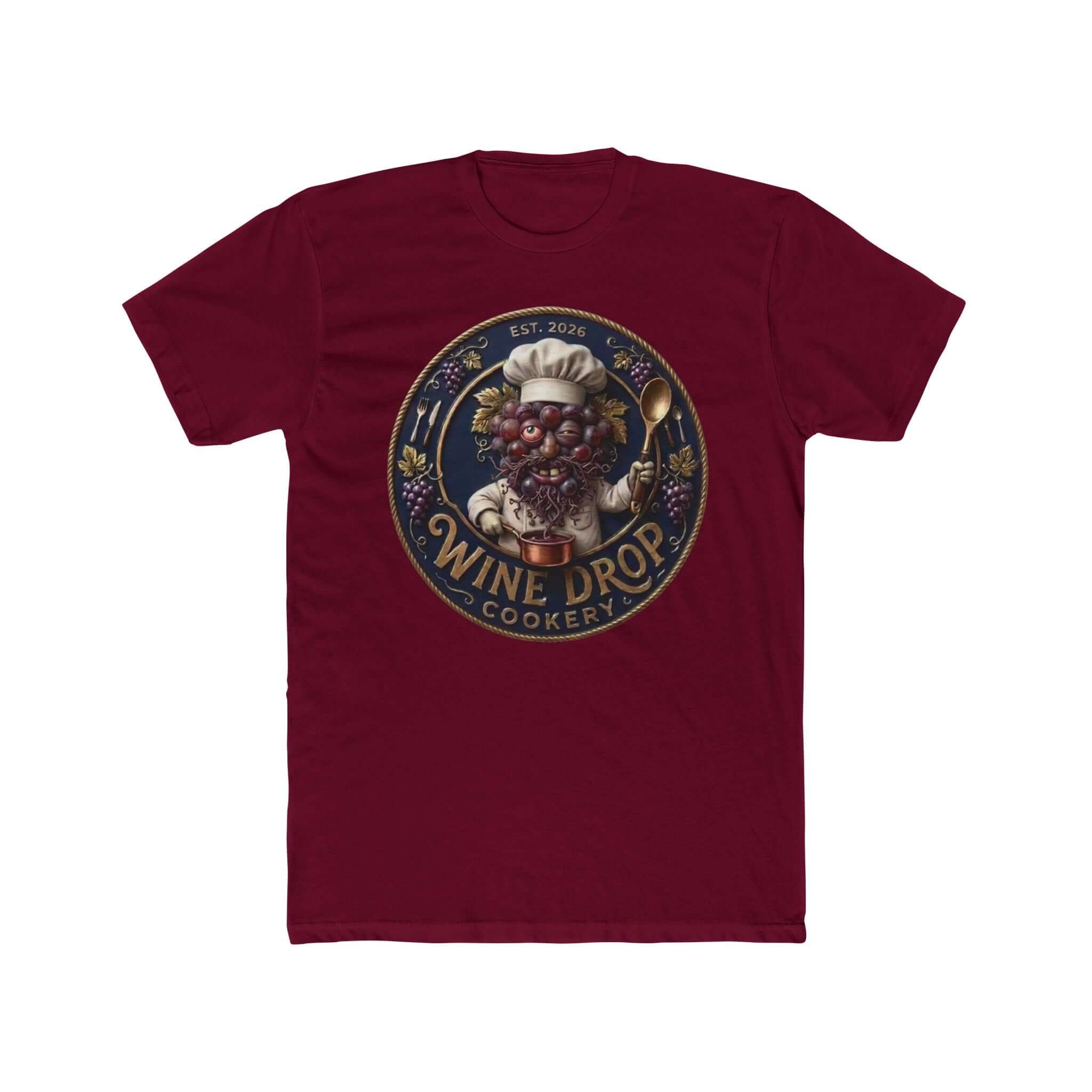 Chef D'Grape Crest Wine Drop Cookery Vintage Culinary Tee