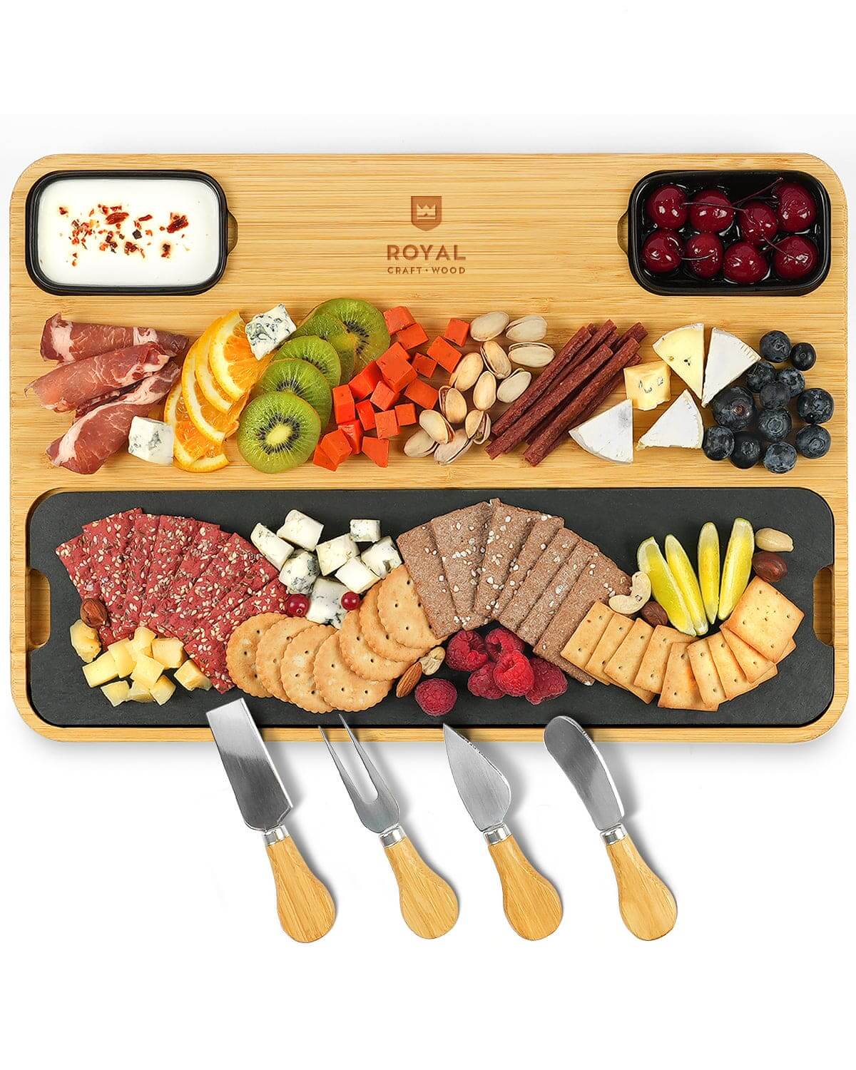 Cheese Board with Slate Plate Set