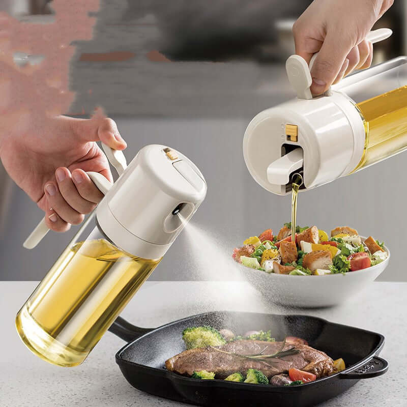 2 In 1 Oil Sprayer Bottle BBQ Cooking - Wine Drop Cookery LLC