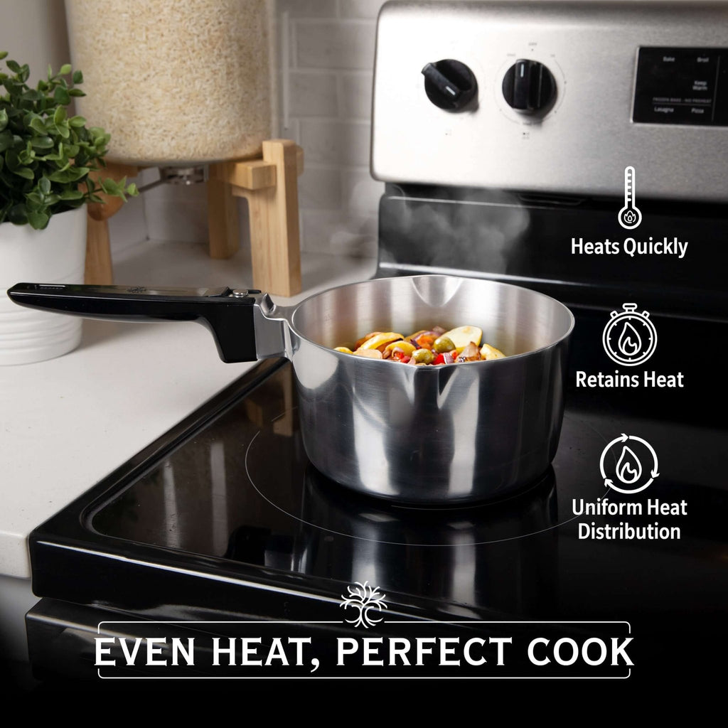 2 Quart Sauce Pan with Lid Set - Wine Drop Cookery LLC