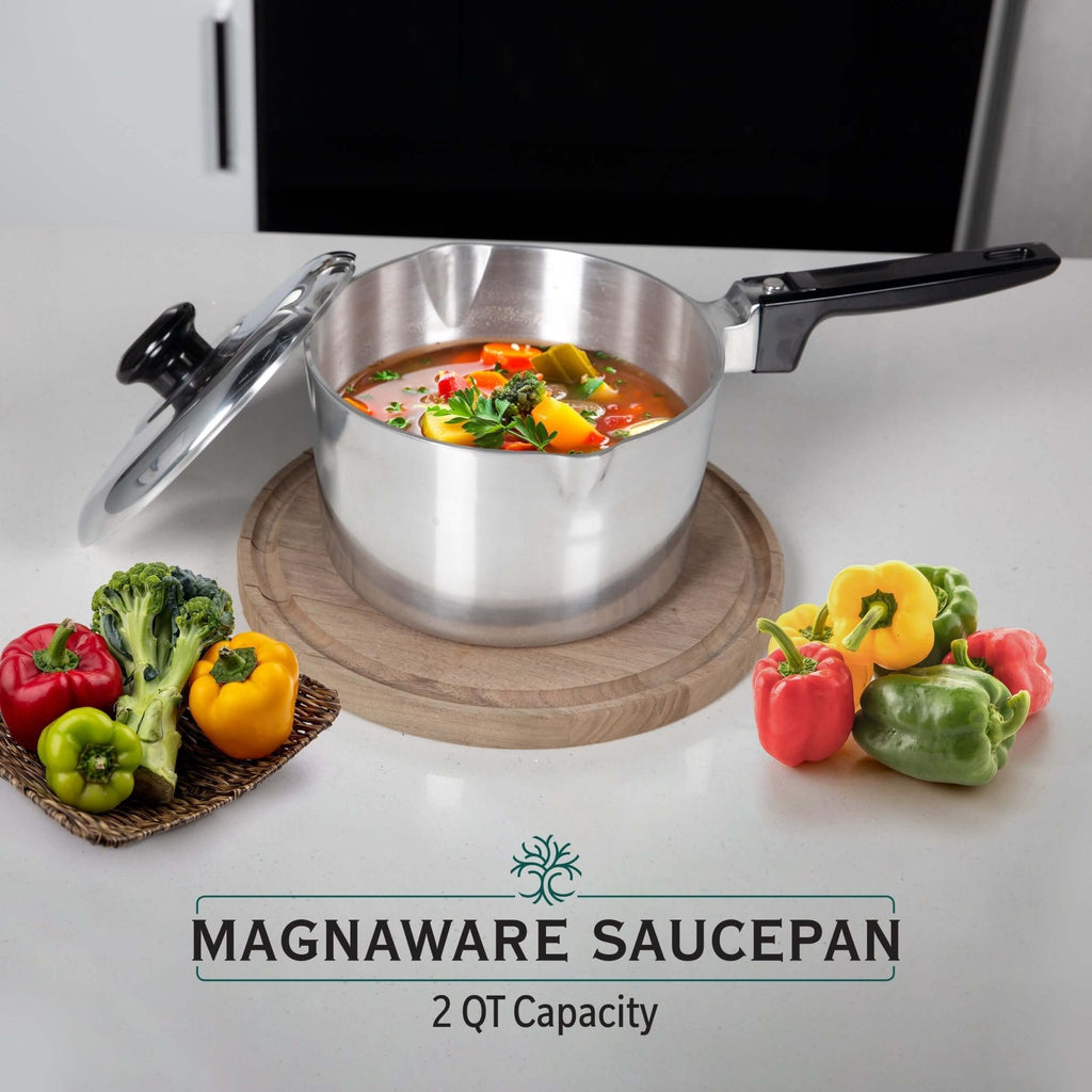 2 Quart Sauce Pan with Lid Set - Wine Drop Cookery LLC