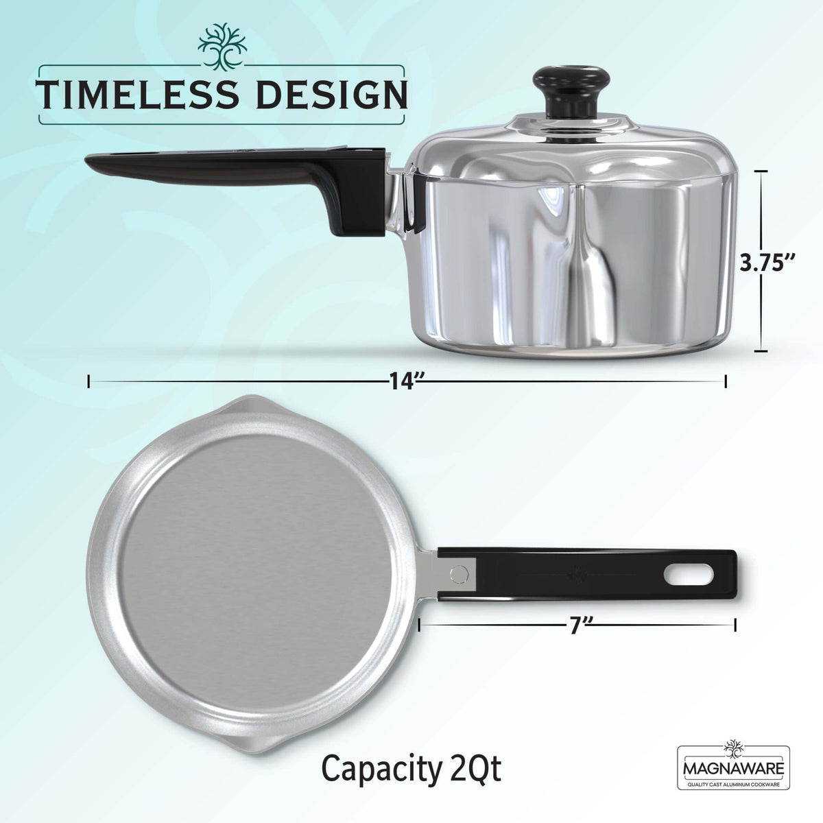 2 Quart Sauce Pan with Lid Set - Wine Drop Cookery LLC