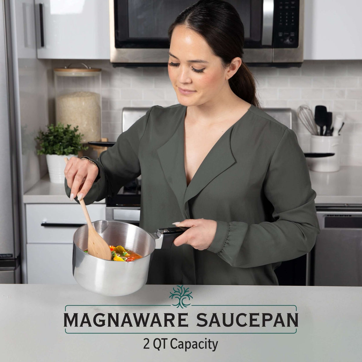 2 Quart Sauce Pan with Lid Set - Wine Drop Cookery LLC