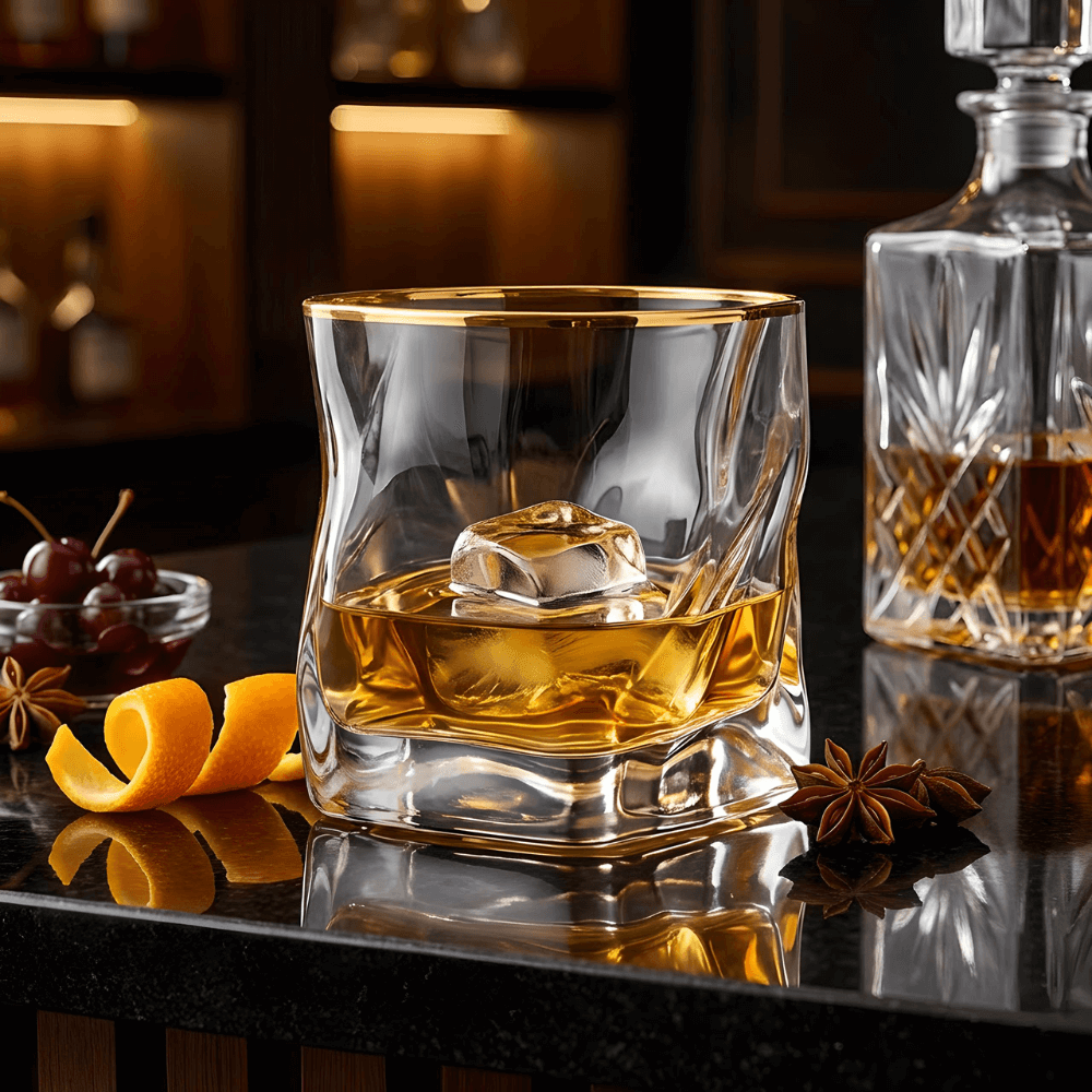 Gold Hoshi Japanese Crystal Whisky Glass - Wine Drop Cookery