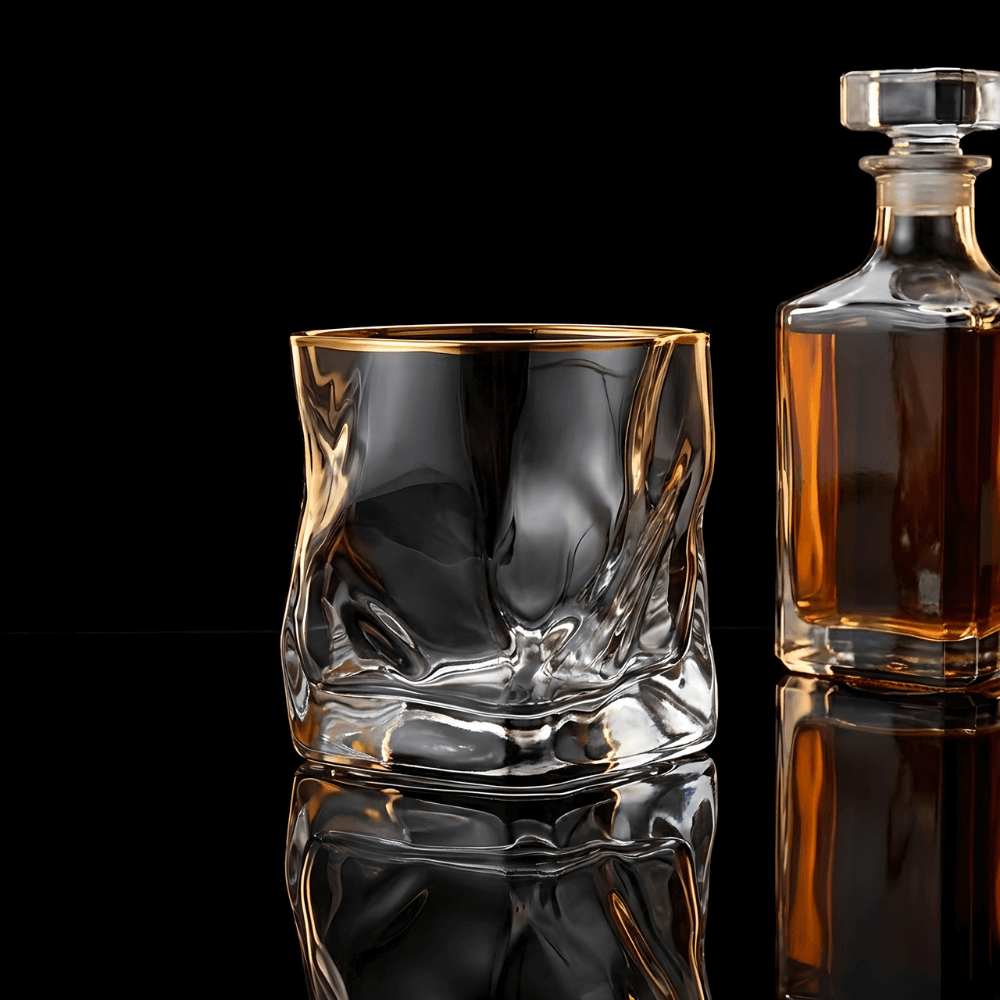 Gold Hoshi Japanese Crystal Whisky Glass - Wine Drop Cookery