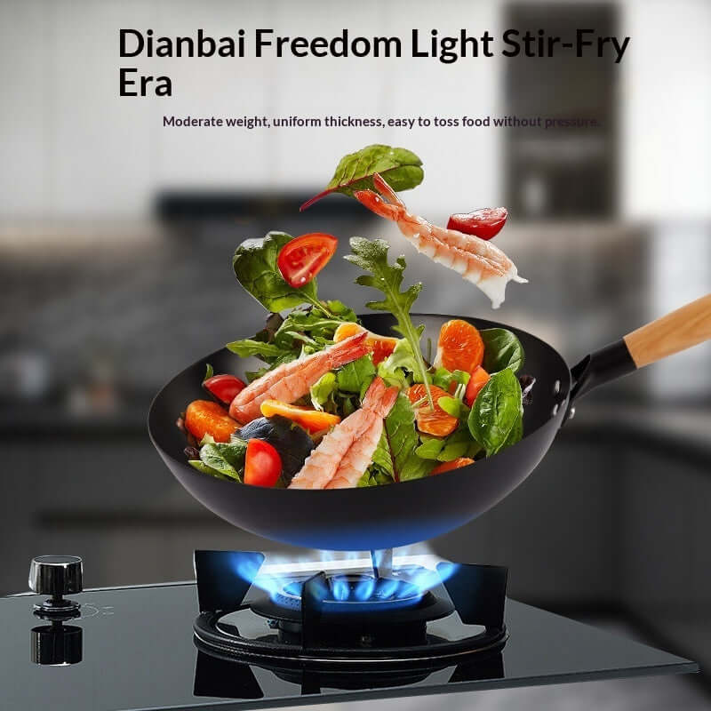 Hand Forged Wrought Iron Wok, 30 to 36cm