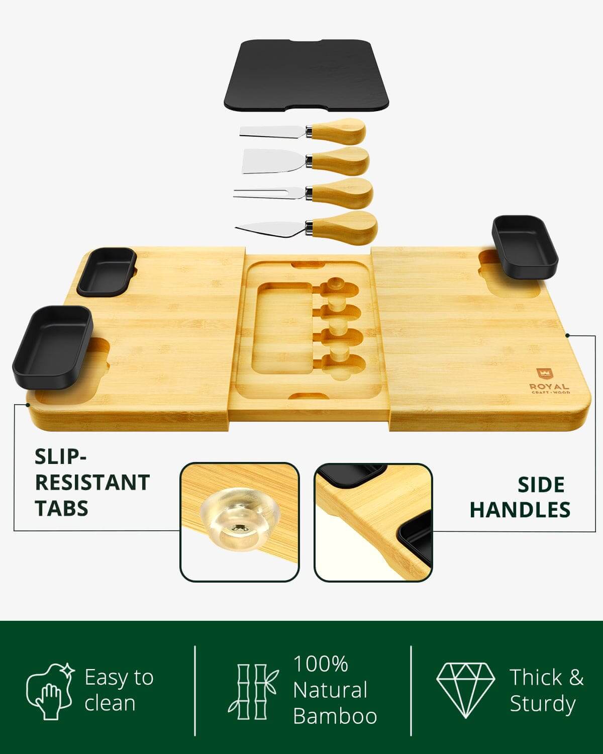 Cheese Board Set with Slate Plate - Wine Drop Cookery