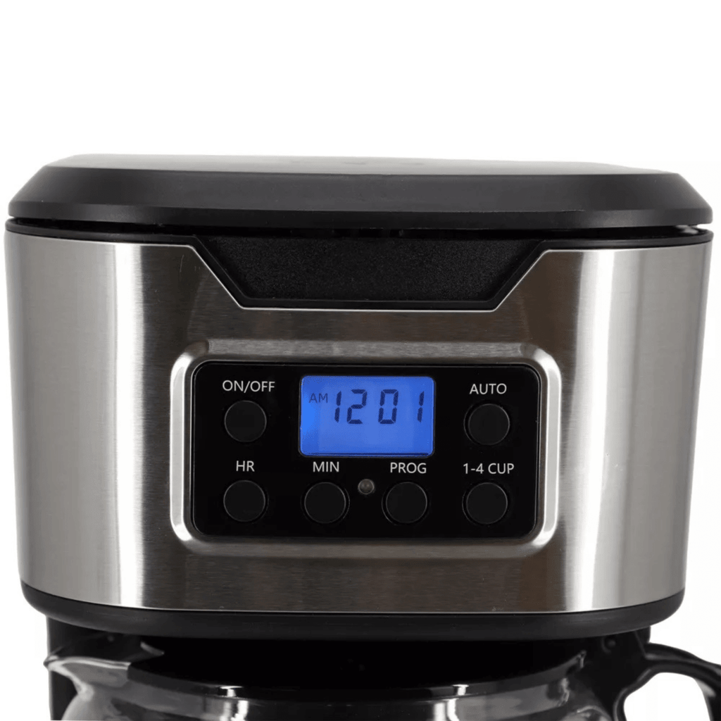 12-cup programmable coffee maker with stainless steel accents, additional product view