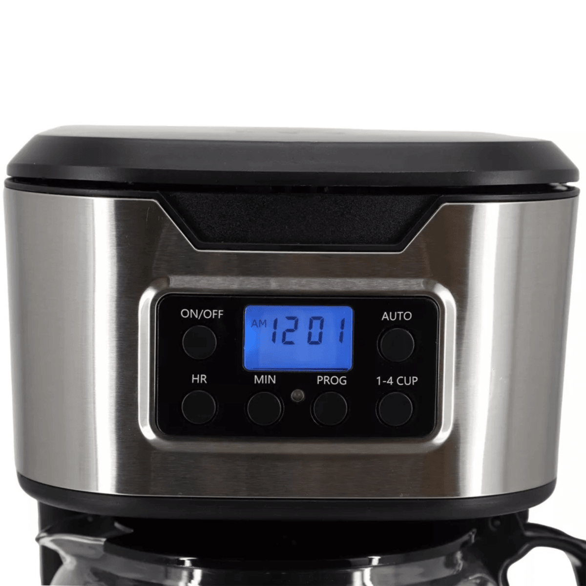 12-cup programmable coffee maker with stainless steel accents, additional product view