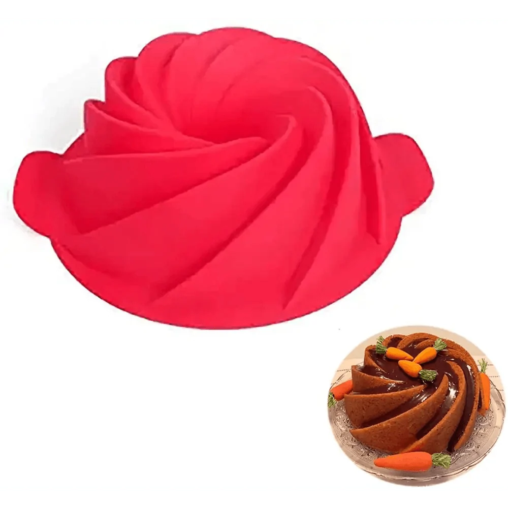 Spiral flute detail on the 10 inch silicone bundt pan