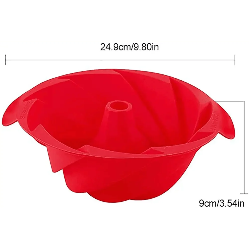 Silicone bundt pan interior showing the cyclone flute