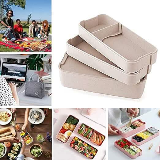 3-Layer Stackable Bento Box Japanese Lunch Box Kit - Wine Drop Cookery LLC