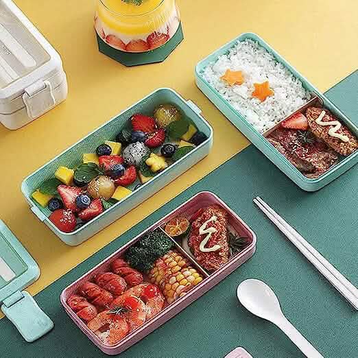 3-Layer Stackable Bento Box Japanese Lunch Box Kit - Wine Drop Cookery LLC