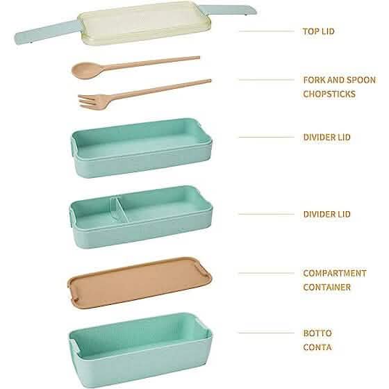 3-Layer Stackable Bento Box Japanese Lunch Box Kit - Wine Drop Cookery LLC