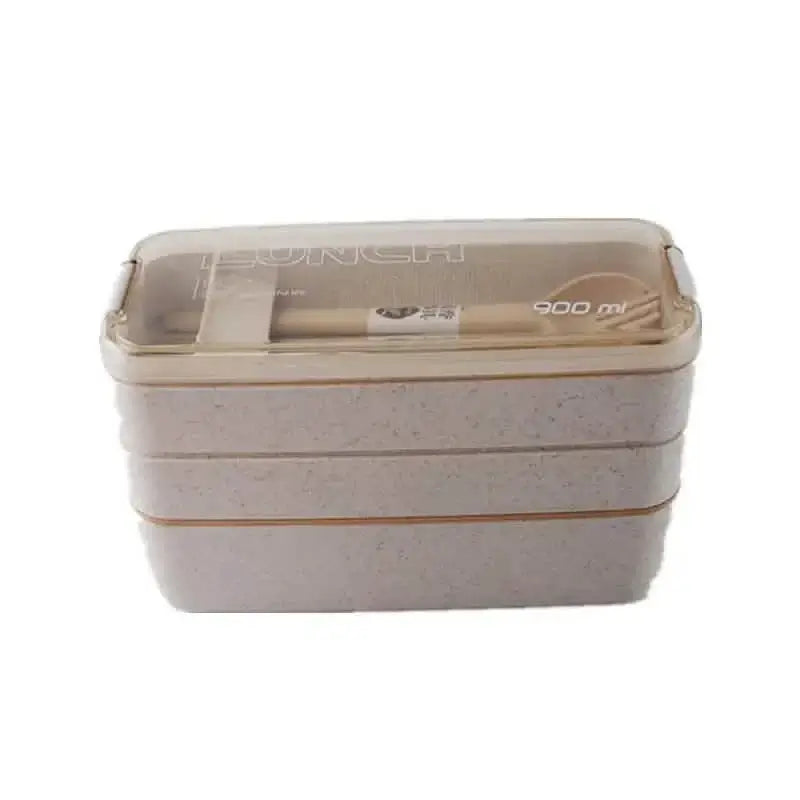 3-Layer Stackable Bento Box Japanese Lunch Box Kit with Spoon & Fork - Wine Drop Cookery