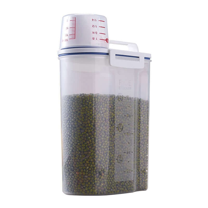 Rice And Cereal Storage Container With Measuring Cup 1