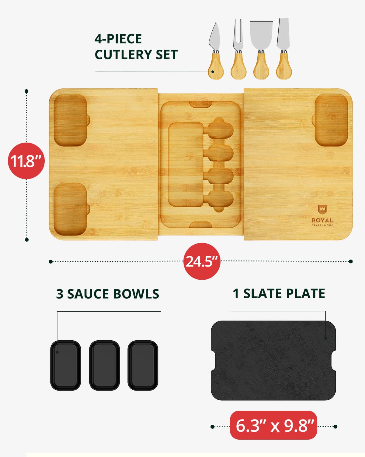 Cheese Board Set with Slate Plate - Wine Drop Cookery