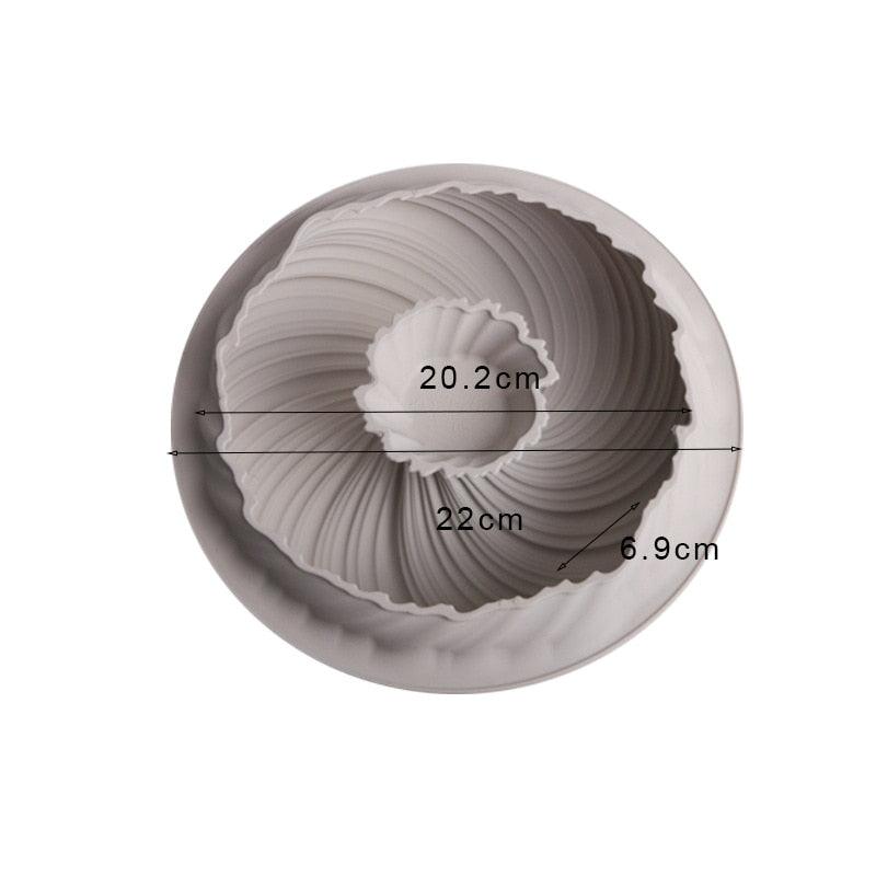 3D Swirl Silicone Cake Mold, Round