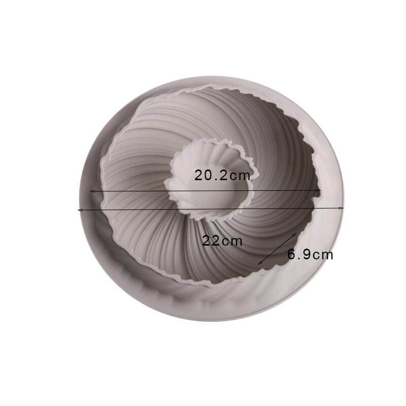 3D Swirl Silicone Cake Mold Round - Wine Drop Cookery LLC