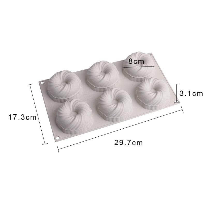 3D Swirl Silicone Cake Mold Round - Wine Drop Cookery LLC