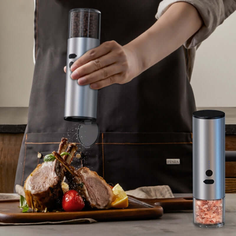 Electric Salt and Pepper Grinder Set with LED
