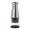 Manual Garlic Chopper, Stainless Steel, Press-Down Plunger, product view - Wine Drop Cookery LLC