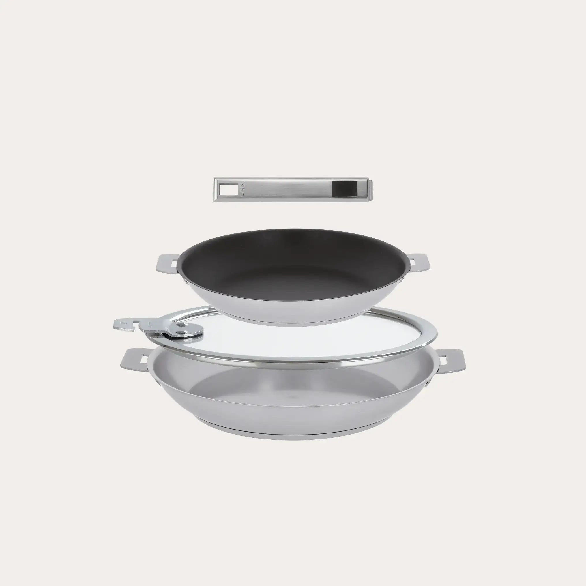 4-Piece Mixed Stainless Steel Frying Pan Set