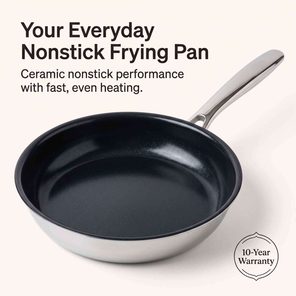 5-Ply Nonstick Stainless Steel Frying Pan - Wine Drop Cookery LLC