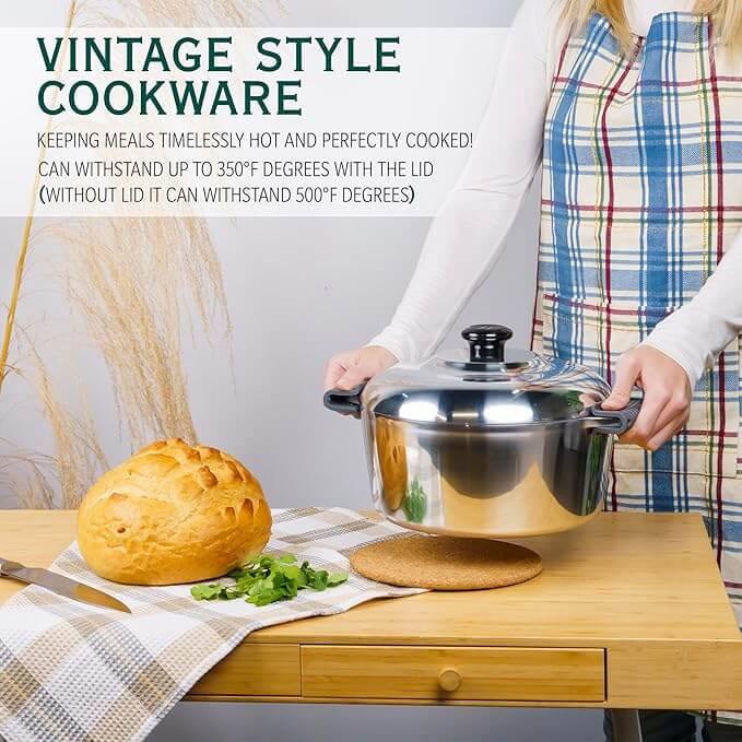 5 Quarts Round Dutch Oven with Lid - Wine Drop Cookery LLC