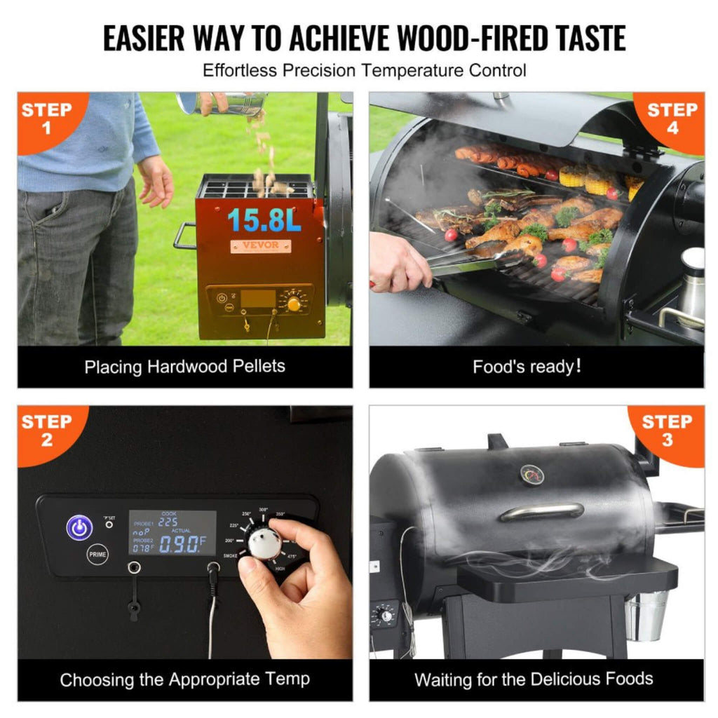 53-Inch Heavy-Duty Portable Pellet BBQ Grill - Wine Drop Cookery LLC