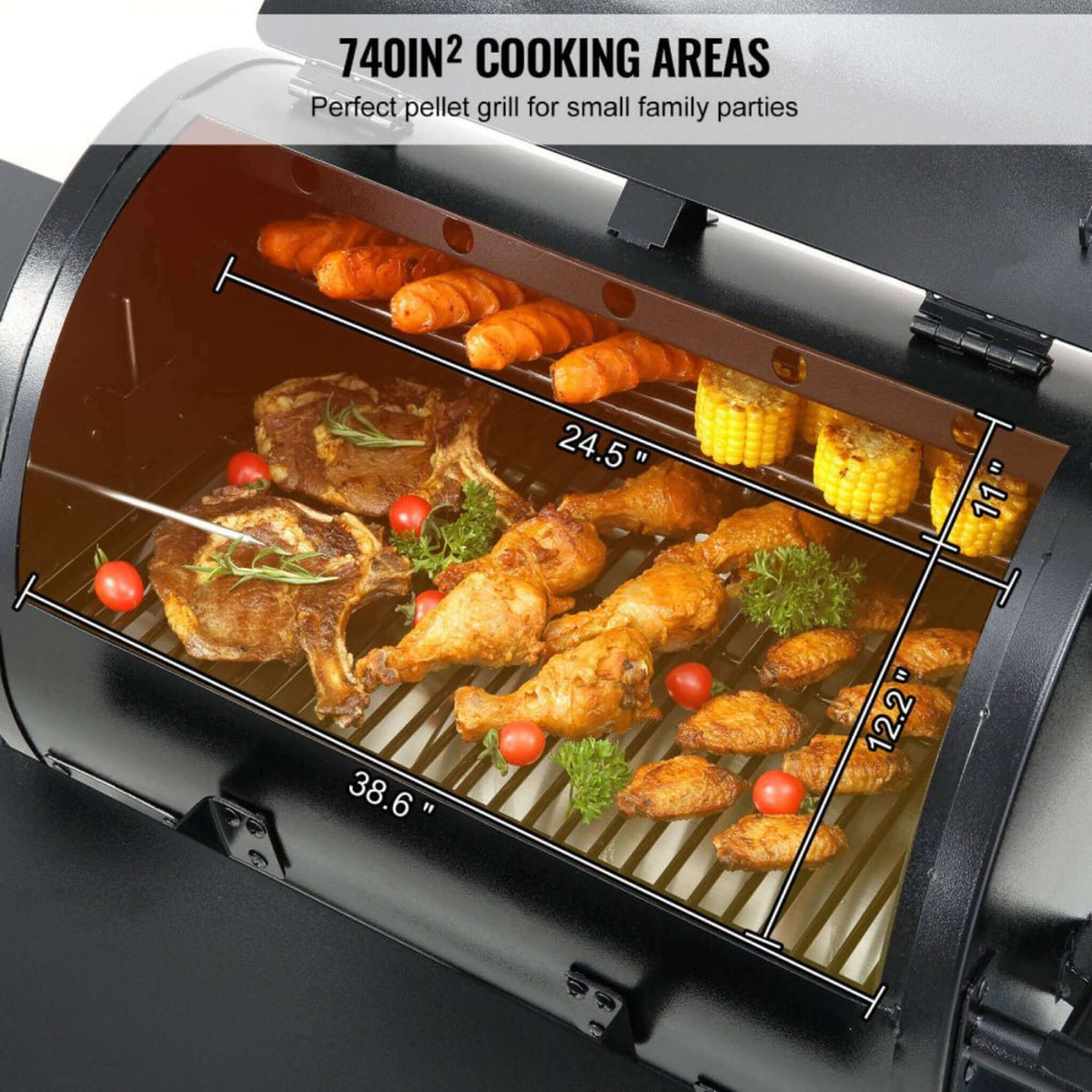 53-Inch Heavy-Duty Portable Pellet BBQ Grill - Wine Drop Cookery LLC